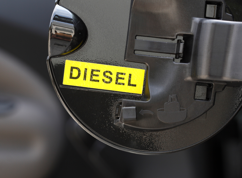 fine image of diesel write detail on fuel door